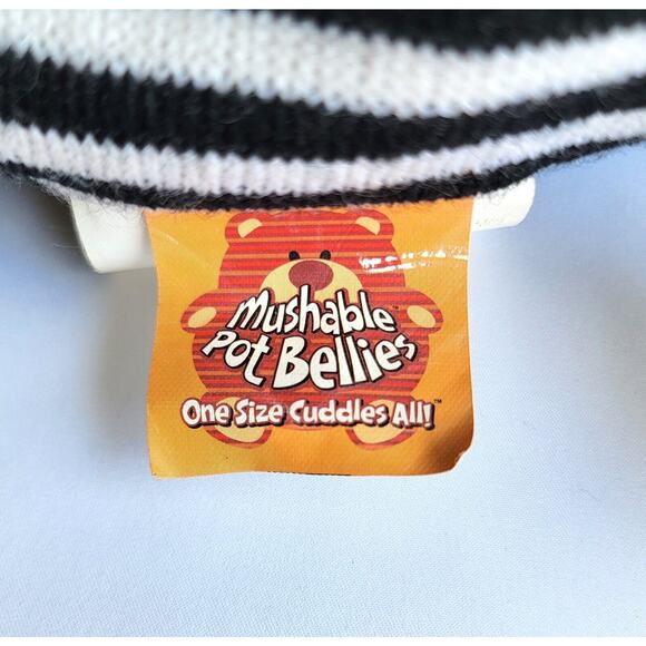 Mushable Pot Bellies Round Pillow Plush Stuffed 10” Zebra Animal Stripes Toy - Picture 6 of 7